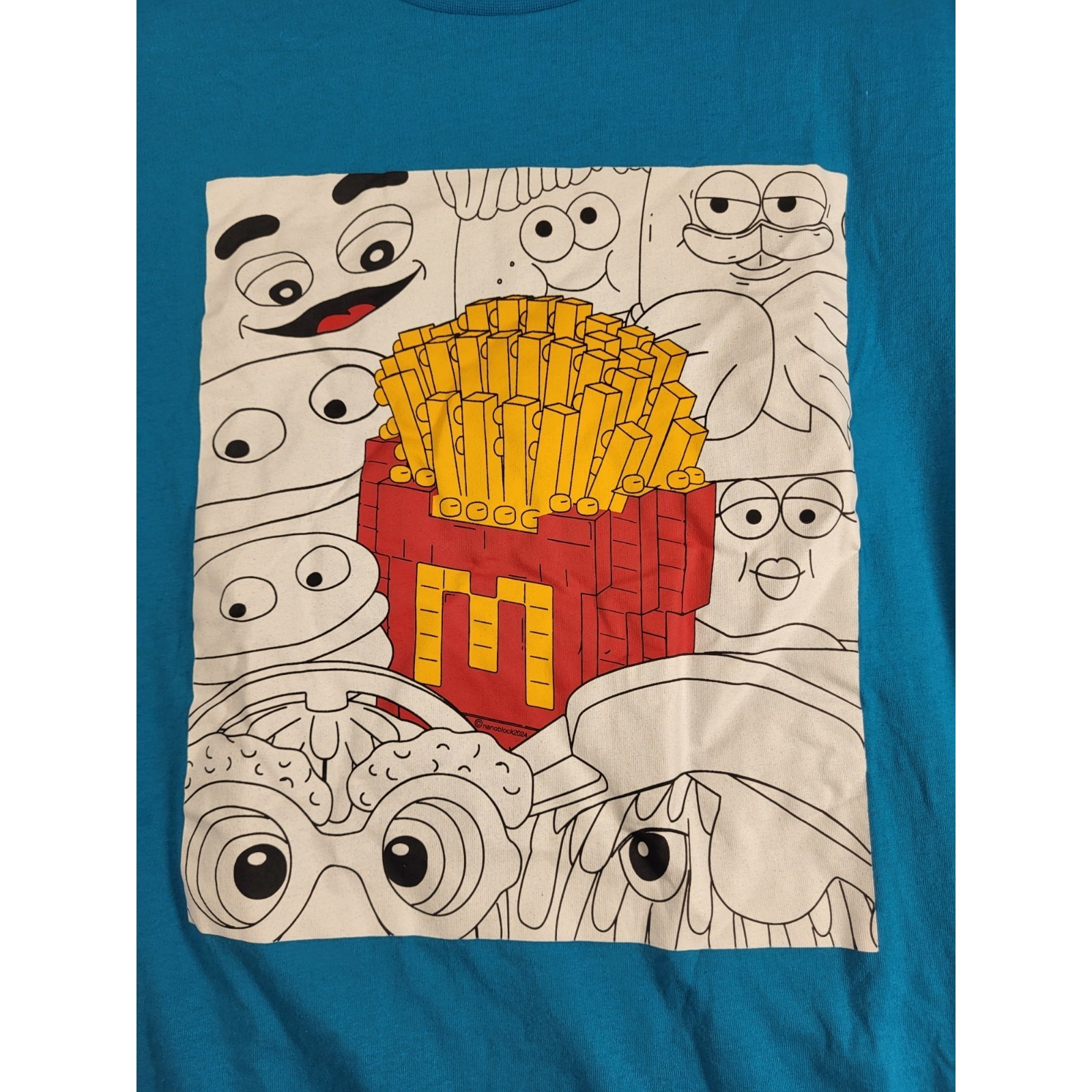 Mcdonald's Collectors Edition Nano Block Fries Blue Large Crew Shirt